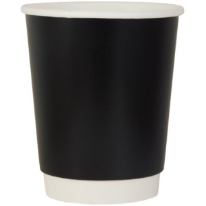 Стакан ГН 250 мл (d-80 мм) бумажный, 2-х сл. ЧЕРНЫЙ (20500 шт.) ЛигаПак