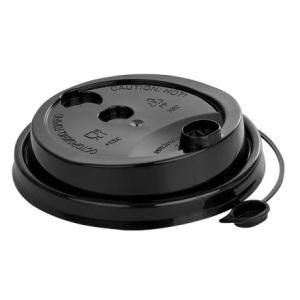 Крышка для стакана (d-80 мм) со СЪЕМНЫМ питейником черная (501000 шт.) 3002