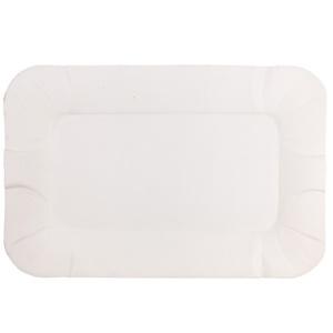 Тарелка картонная 13х20 см ламинированная белая ЛЮКС (1001000 шт.) 2