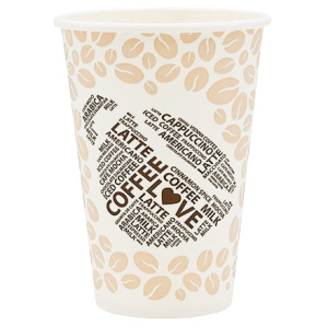 Стакан ГН 300 мл (d-80 мм) бумажный Coffee love (501000 шт.) Экопак