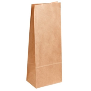 Пакет бумажный с прямоугольным дном 120х80х330 крафт 50 гр ПОД Бутылку (350 шт.)