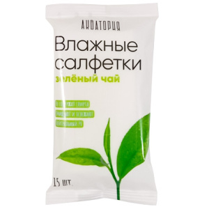 Салфетки влажные  (15 шт.) Акватория Зеленый чай (1120 шт.)