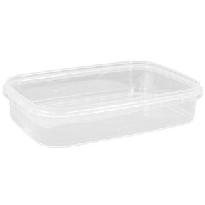 Контейнер прямоугольный  500 мл упорное кольцо+конт.замок (124х184х37,5) Перинт (150 шт.) бк