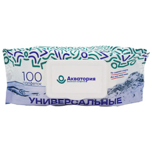 Салфетки влажные(100 шт.) Акватория Универсальные С КЛАПАНОМ (124 шт.)