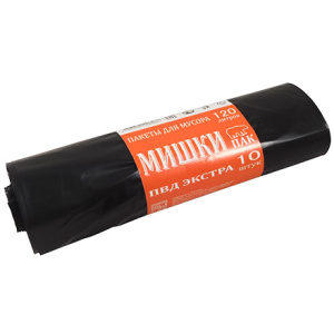 Мешок дмусора ПВД 120 л (10 шт.) рулон Мишки (125 шт.)