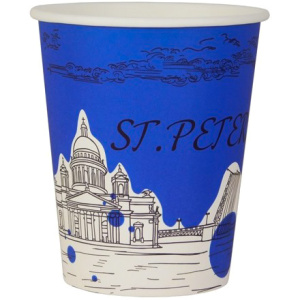 Стакан ГН 250 мл (d-80 мм) бумажный Города (501000 шт.) ЛигаПак 1