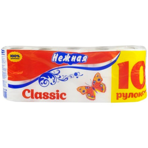 Туалетная бумага 2 сл. 10 шт. Нежная (14 шт.)