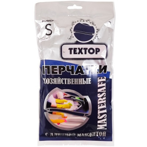 Перчатки резиновые С ДЛИННОЙ МАНЖЕТОЙ Textop S (1 пара) (172 шт.) Т101