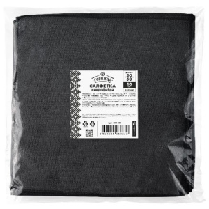 Салфетка микрофибра 30х30 Горница ЧЕРНАЯ (10100 шт.) 406-189