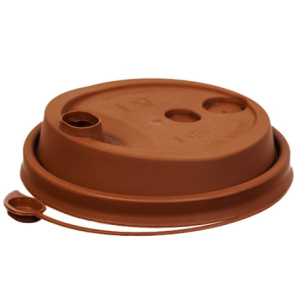 Крышка для стакана (d-80 мм) box4food со СЪЕМНЫМ питейником коричневая МАТОВАЯ (501000 шт)3002кор