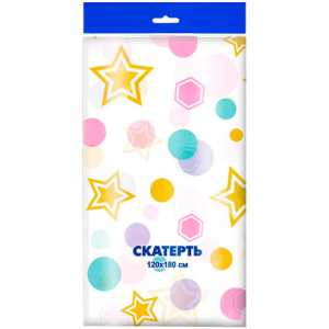 Скатерть ПВД 120х180 (35 мкм) Бумфети (150 шт.) Интерпак 1