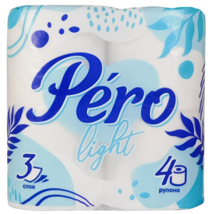 Туалетная бумага 3 сл. 4 шт. Pero Light (112 шт.)