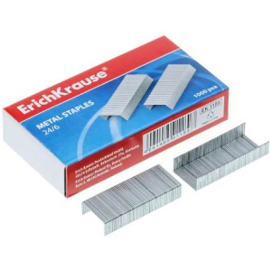 Скобы для степлера №246 Erich Krause никелированные, 1000 шт. 1189 (120 шт.)