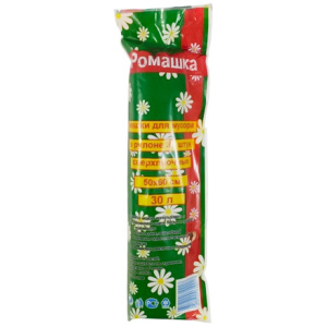 Мешок дмусора ПНД 30 л (30 шт.) рулон в инд. упаковке РОМАШКА (170 шт.) НМ303070