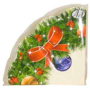 Салфетка круглая (3 сл.) 12 л. Rondo Новогодний венок 2 (115 шт.) 37085