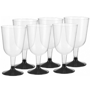 Бокал для вина 200 мл прозрачный (черная ножка) (6324 шт.) 1011