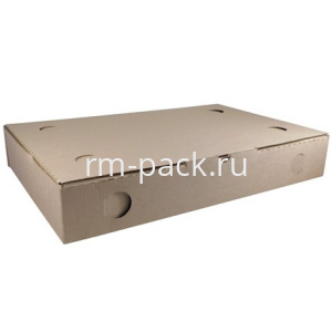 Коробка для пирога 390х250х60 серая МИКРО (50 шт.) Т11