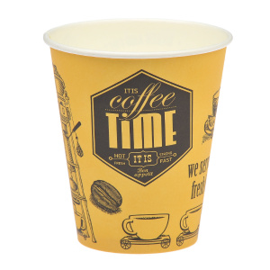Стакан ГН 300 мл (d-90 мм) бумажный "Cafe time" (50/800 шт.) ViRiDo