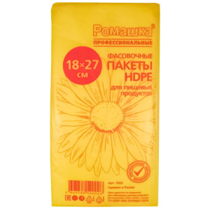 Пакет фасовочный ПНД 18х27 Ромашка с фальцами (110 упак.) 1503