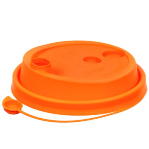 Крышка для стакана (d-80 мм) box4food со СЪЕМНЫМ питейником оранжевый МАТОВАЯ (501000 шт)3002МОр