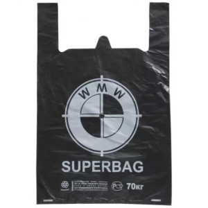 Пакет-майка ПНД 40+20х63 (20 мкм) WMW черный Солпласт (1001000 шт.)