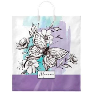 Пакет с пластиковой ручкой ПВД 40х44 (100 мкм) Зазеркалье лам. (10100 шт.) Интерпак