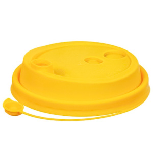 Крышка для стакана (d-80 мм) box4food со СЪЕМНЫМ питейником желтая МАТОВАЯ (501000 шт.) 3002жм