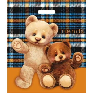 Пакет с прорубной ручкой ПВД 40х47 (45 мкм) Друзья (50500 шт.) Интерпак