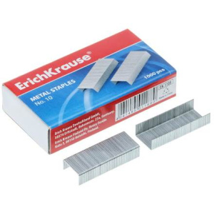 Скобы для степлера №10 Erich Krause, никелированные, 1000 шт. 1188 (120 шт.)