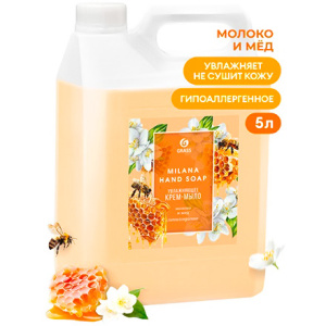Мыло жидкое 5,0 кг Milana КРЕМ Молоко и мед GRASS (14 шт.) 126105