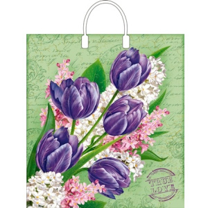 Пакет с пластиковой ручкой ПВД 40х44 (100 мкм) Беатрис лам. (10100 шт.) Интерпак