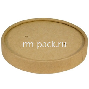 Round Bowl (d-100) КРЫШКА картонная КРАФТ kraft lid (25/375 шт.) OSQ