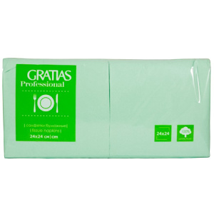 Салфетка 24х24 (1 сл.) 400 зеленая (пастельный цвет) Gratias (112 шт.)