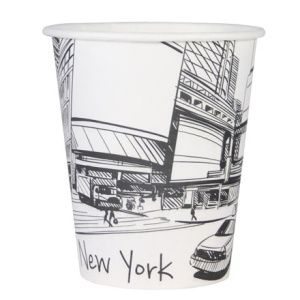 Стакан ГН 250 мл. (d 80 мм) бумажный Города черно-белые ViRiDo (501000 шт.)