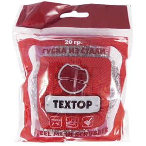Губка металлическая  (1 шт.) 20 г в инд. упаковке "Textop" (1/120 шт.) Т756