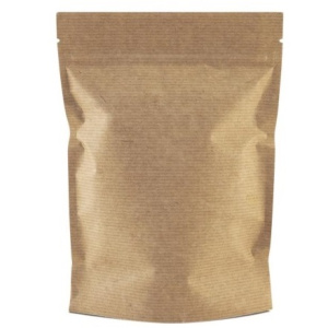 Пакет бумажный Doypack 140х240 (40+40) мм крафт БЕЗ окна (100/600 шт.) №01