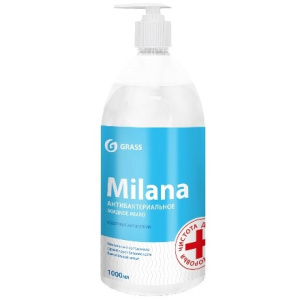 Мыло жидкое 1,0 л антибакт. "Milana" с дозатором "GRASS" (1/6 шт.) 125435
