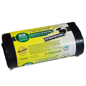 Мешок дмусора  ПСД 60 л (20 шт.) рулон СУПЕРПРОФИ (116 шт.) СП 602016Ч