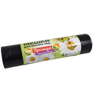 Мешок дмусора ПВД 360 л (5 шт.) рулон ПРЕМИУМ (110 шт.) ВР-0045