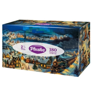 Салфетка V-сложение 20х20 (2 сл.) в коробочке (100 л.) Plushe (135 шт.) 17937