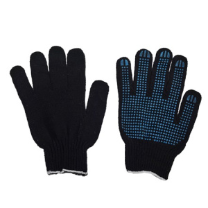 Перчатки хб с ПВХ 6 нитей (10 пар) черные (130)