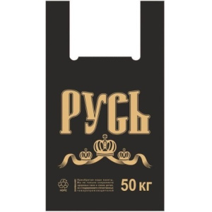 Пакет Майка ПНД 30+16х50 (35 мкм) Русь черный Солпласт (1001000 шт.)