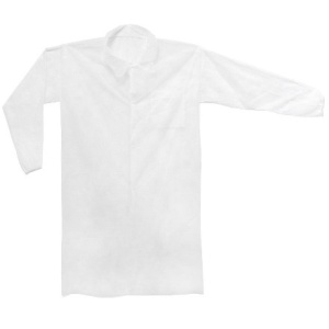 Халат одноразовый на конпках XL Белый (10 шт.) Клевер (110 упак.) 2