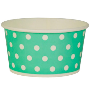 Креманка бумажная ХН 165 мл салатовая в белый горошек Complement (501000 шт.)