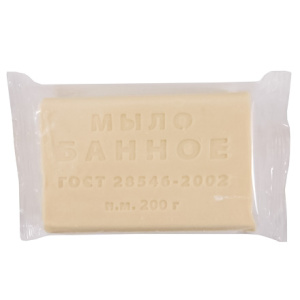 Мыло туалетное 200 г Банное Мылоленд прозрачная упаковка (160 шт.)