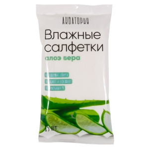 Салфетки влажные  (15 шт.) Акватория Алоэ Вера (1120 шт.)