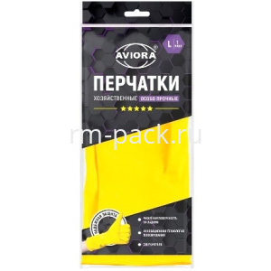 Перчатки резиновые AVIORA 5 ЗВЕЗД  L (1 пара) (1/120 шт.) 402-703