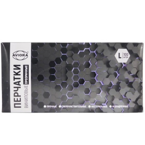 Перчатки виниловые неопудренные AVIORA L (100 шт.) (110 шт.) 402-639