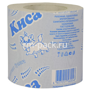 Туалетная бумага  "Киса голубая" (со втулкой) (40 шт.)