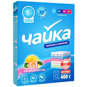 Стиральный порошок 0,4 кг Чайка-автомат 3 в 1 Лимон (118 шт.)